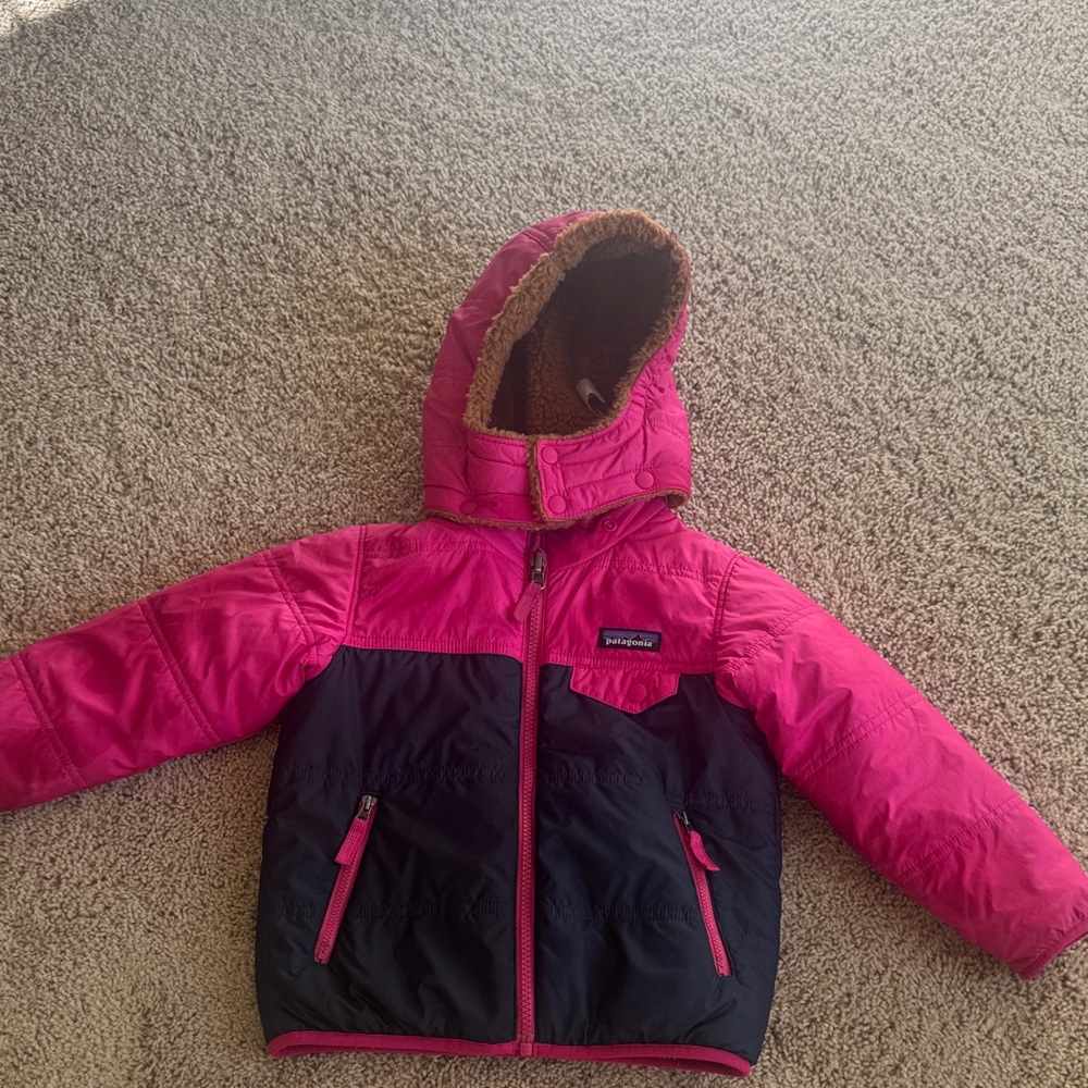 Reversible Patagonia Vibrant Pink and Brown Coat